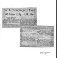 SV Archaeological Find At New City Hall Site