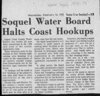 Soquel Water Board Halts Coast Hookups