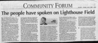 Community Forum: The people have spoken on Lighthouse Field