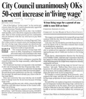 City Council unanimously OKs 50-cent increase in 'living wage