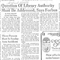 Question Of Library Authority Must Be Addressed, Says Forbus