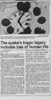 The quake's tragic legacy includes loss of human life