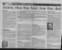 Victims: how they lived, how they died