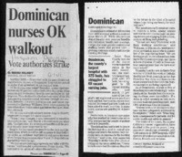 Dominican nurses OK walkout