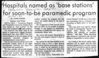 Hospitals named as 'base stations' for soon-to-be paramedic program