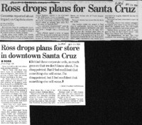 Ross drops plans for Santa Cruz