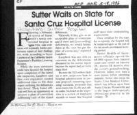 Sutter waits on state for Santa Cruz Hospital License