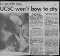 UC president says: UCSC won't bow to city