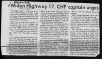 Widen Highway 17, CHP captain urges