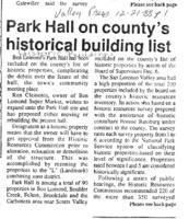 Park Hall on county's historical building list