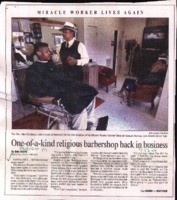 One-of-a-kind religious barbershop back in business