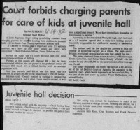 Court forbids charging parents for care of kids at juvenile hall