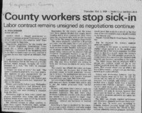 County workers stop sick-in