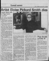 Artist Eloise Pickard Smith dies: cancer claims wife of Page Smith