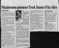 Mushroom pioneer Fred James Fitz dies