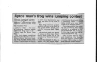 Aptos man's frog wins jumping contest: Three-legged entry takes Calaveras title