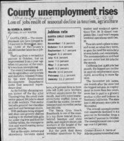 County unemployment rises