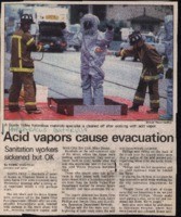 Acid vapors cause evacuation