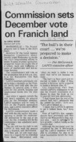 Commission sets December vote on Franich land