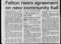 Felton nears agreement on new community hall