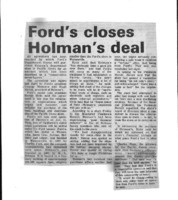 Ford's closes Holman's deal