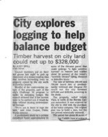 City explores logging to help balance budget