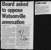 Board asked to oppose Watsonville annexation