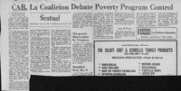 CAB, La Coalicion debate poverty program control