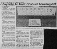 Zayante to host obscure tournament