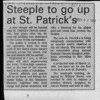 Steeple to go up at St. Patrick's