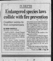 Endangered species law collide with fire prevention