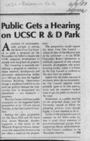 Public Gets a Hearing on UCSC R & D Park