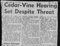 Cedar-Vine hearing set despite threat