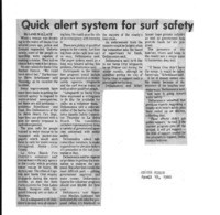 Quick alert system for surf safety