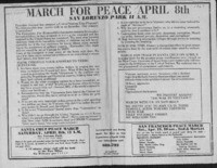 MARCH FOR PEACE APRIL 8th: San Lorenzo Park