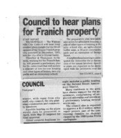 Council to hear plans for Franich property