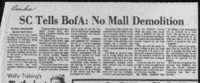 SC tells BofA: no Mall demolition