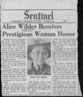 Alice Wilder Receives Prestigious Woman Honor