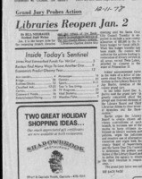 Libraries Reopen Jan. 2