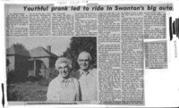 Youthful prank led to ride in Swanton's big auto