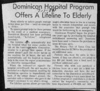 Dominican Hospital Program Offers A Lifeline To Elderly