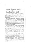 New Aptos park dedication set
