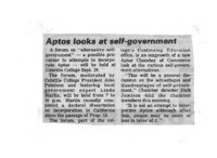 Aptos looks at self-government