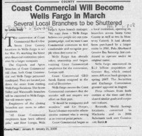 Coast Commercial Will Become Wells Fargo in March