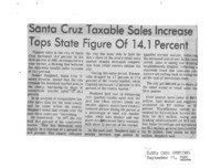 Santa Cruz Taxable Sales Increase Tops State Figure Of 14.1 Percent