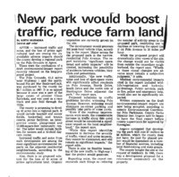 New park would boost traffic, reduce farm land
