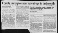 County unemployment rate drops in last month