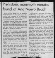 Prehistoric mammoth remains found at Ano Nuevo Beach