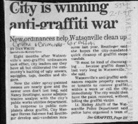City is winning anti-graffiti war