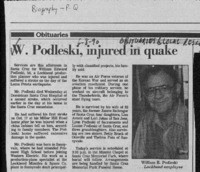 W. Podleski, injured in quake